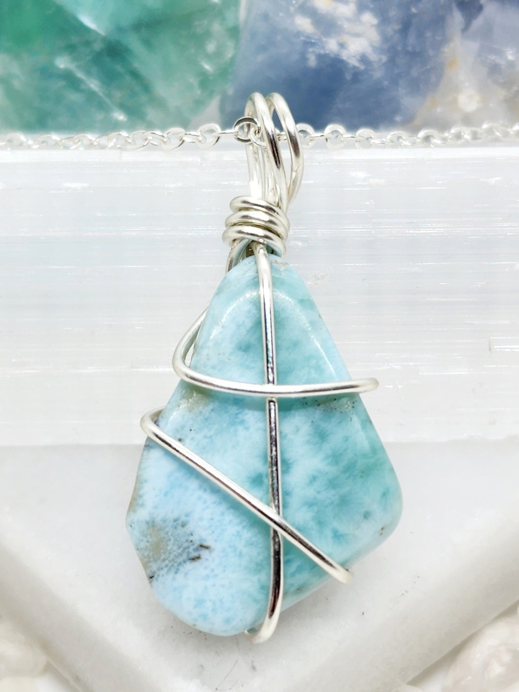  Embrace the soothing energy of Larimar and let it bring tranquility and self-expression into your life