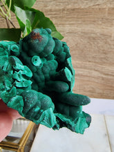 Load image into Gallery viewer, Malachite, a vibrant green copper mineral, is prized for its beauty and spiritual benefits. Known for supporting transformation, it clears negative energy, enhances intuition, and fosters emotional healing, making it perfect for those facing life changes.
