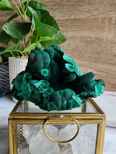 Load image into Gallery viewer, Malachite is a beautiful green copper mineral that helps with transformation and change. It clears negative energy, boosts intuition, and supports emotional healing, making it great for navigating life’s transitions
